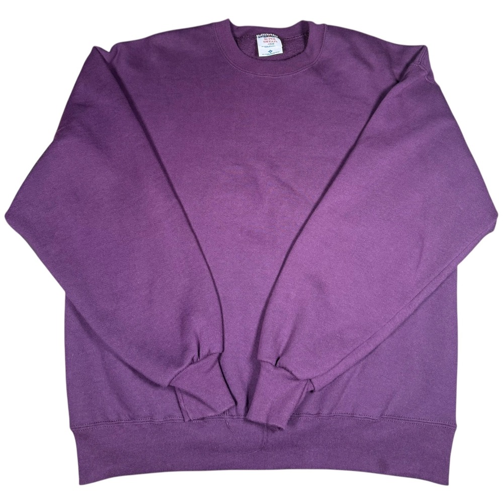 Vintage Jerzees Super Sweats Plum NuBlend Crewneck Sweatshirt Men's Size Large‎